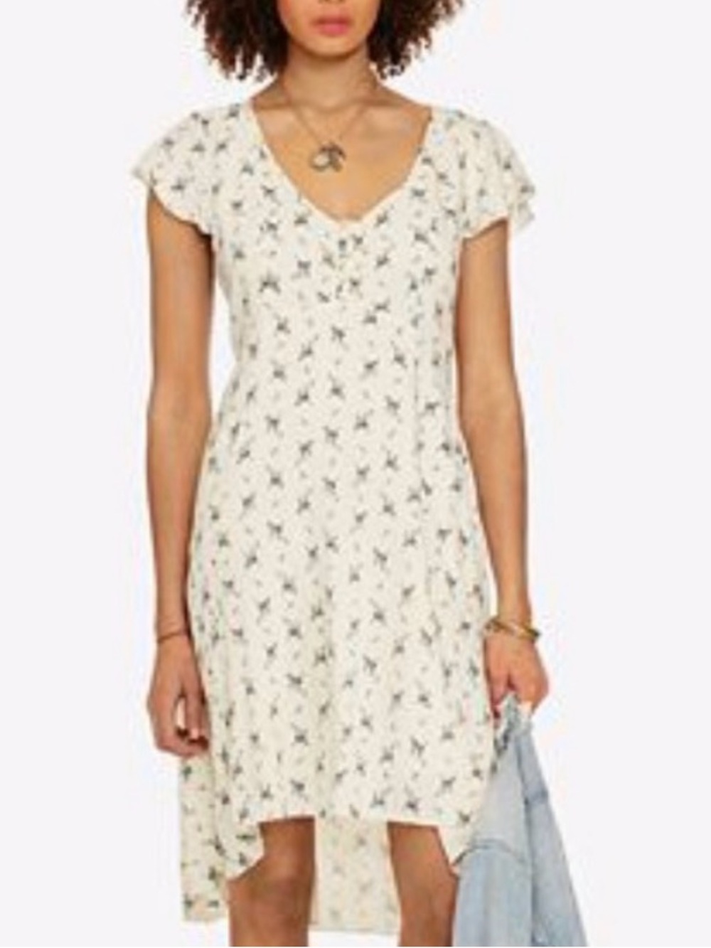 Ralph Lauren DENIM & SUPPLY | Blue Floral V-Neck Summer Dress 12 Cottagecore